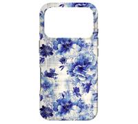 Custodia per iPhone 17 Pro Timeless Blue Blossom Print Antico Ispirato Floreale