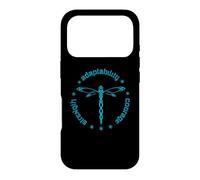 Custodia per iPhone 17 Pro Totem degli attributi tribali della libellula Dashert blu