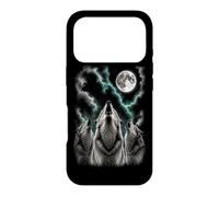 Custodia per iPhone 17 Pro Tre lupi che ululano alla luna Wildlife Wolf Pack Outdoor