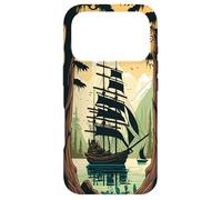 Custodia per iPhone 17 Pro Tre sailboat masted in cove, framed by forest.