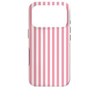 Custodia per iPhone 17 Pro Trendy White and Pink Stripes Vertical Lines Pattern