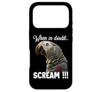 Custodia per iPhone 17 Pro Urlando pappagallo grigio africano T, pappagallo divertente