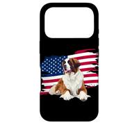 Custodia per iPhone 17 Pro USA Flag 4th July American Patriotic Saint Bernard Lover