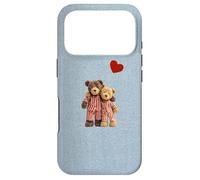 Custodia per iPhone 17 Pro Valentine Vintage Cute Teddy Bear Denim Nostalgico Minimal