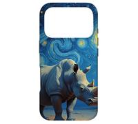 Custodia per iPhone 17 Pro Van Gogh's Starry Night Rhinoceros Rhino Animal Lovers