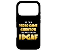 Custodia per iPhone 17 Pro Video Game Dev Creator IDGAF Costume PC Gaming Developers