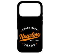Custodia per iPhone 17 Pro Vintage Houston Texas Space City - Testo arancione