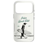 Custodia per iPhone 17 Pro Vintage Polar Beach-Club Pinguino Surfer
