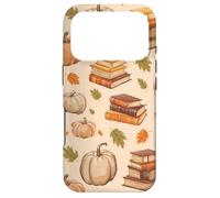 Custodia per iPhone 17 Pro Vintage Pumpkin Fall Leaves and Books Bookworm Bookish