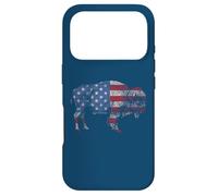 Custodia per iPhone 17 Pro Vintage Retro Bison American Flag Buffalo Simple