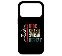 Custodia per iPhone 17 Pro Vintage Ride Crash Swear Repeat - Funny Retro Mountain Bike