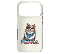 Custodia per iPhone 17 Pro Vintage Shetland Sheepdog 4 luglio Merica