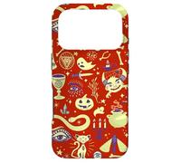 Custodia per iPhone 17 Pro Vintage Witchy Halloween Pattern Boho Spooky Tarocchi Design