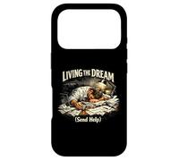 Custodia per iPhone 17 Pro "Vivere il sogno (Invia aiuto)", Divertente burnout in