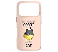 Custodia per iPhone 17 Pro Voglio solo sorseggiare un caffè e accarezzare il mio gatto - Divertente amante dei gatti