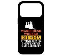 Custodia per iPhone 17 Pro Warehouse Worker Attenzione scatole volanti e linguaggio offensivo
