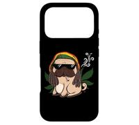 Custodia per iPhone 17 Pro Weed Smoking Pug Marijuana THC Cannabis Leaf Dog Stoner