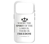 Custodia per iPhone 17 Pro Where the Spirit of the Lord is There is Freedom Christian