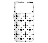Custodia per iPhone 17 Pro White Black Molecule Atom Connected Dot Monochrome Pattern
