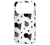 Custodia per iPhone 17 Pro White Black Monochrome Circle Triangle Stripe Dots Pattern