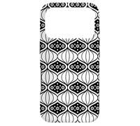 Custodia per iPhone 17 Pro White Black Oval Onion-like Geometric Organic Op Art Pattern