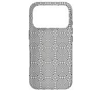 Custodia per iPhone 17 Pro White Black Square Labyrinthine Spiral Op Art Pattern