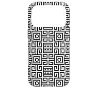 Custodia per iPhone 17 Pro White Black Square Rectangle Circle Maze-like Pattern