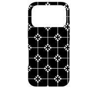 Custodia per iPhone 17 Pro White Black Star Flower Floral Square Night Skyline Pattern