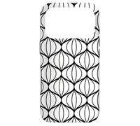 Custodia per iPhone 17 Pro White Black Teardrop Round Oval Curve Art Nouveau Pattern