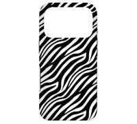 Custodia per iPhone 17 Pro White Black Wavy Lines Curves Zebra Stripes Safari Pattern