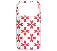 Custodia per iPhone 17 Pro White Red Floral Leaf-like Batik Folk Geometry Pattern