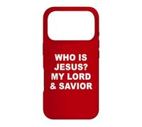 Custodia per iPhone 17 Pro Who is JESUS? My LORD & Savior - Christian Faith Baptism RED