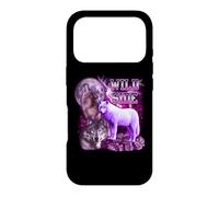 Custodia per iPhone 17 Pro Wild Side Wolf On Moon Galaxy Funny Three Wolves Lover