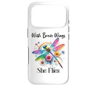 Custodia per iPhone 17 Pro With Brave Wings She Flies Dragonfly Rainbow Daisy Flower