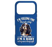 Custodia per iPhone 17 Pro Womens Funny Mom Says Im A Baby Tricolor Cavalier Dog Lover