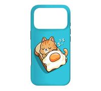 Custodia per iPhone 17 Pro Womens Kids Kawaii Egg Toast Napping Orange Tabby Cat Lover