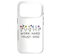 Custodia per iPhone 17 Pro Work Hard Trust in God Jesus Bible Verse Christian Scripture