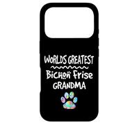 Custodia per iPhone 17 Pro Worlds Greatest Bichon Frise, simpatica stampa a forma di zampa di cane Love