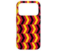 Custodia per iPhone 17 Pro Yellow Black Red Belgium Tricolor Horizontal Zigzag Pattern