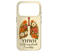 Custodia per iPhone 17 Pro YHWH con ogni respiro io adoro i polmoni floreali
