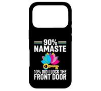Custodia per iPhone 17 Pro Yoga Humor 90% Namaste 10% Did I Lock The Door