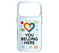 Custodia per iPhone 17 Pro You Belong Here Rainbow Pencil Heart Pride Teacher LGBTQ+