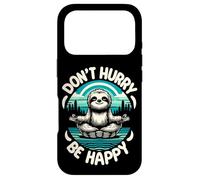 Custodia per iPhone 17 Pro Zen Sloth Meditation Mantra Don't Hurry Be Happy