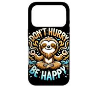 Custodia per iPhone 17 Pro Zen Sloth Meditation Mantra Don't Hurry Be Happy