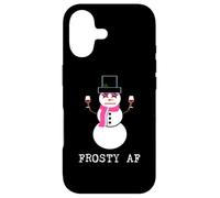 Custodia per iPhone 17 Pupazzo di neve carino con vino Frosty AF Holiday