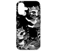 Custodia per iPhone 17 Raccoon Samurai Duel: Ukiyo-e Battles Stampa artistica giapponese