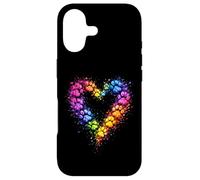 Custodia per iPhone 17 Rainbow Paw Heart Colorful Dog & Cat Lover Pet Art