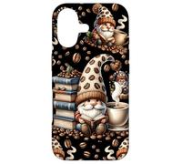 Custodia per iPhone 17 Reading Book Gnome With Coffee Mug And Fresh Coffee Beans