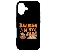 Custodia per iPhone 17 Reading Is My Jam Book Lover Groovy Music Notes Retro