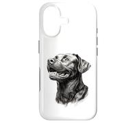 Custodia per iPhone 17 Realistico Black Labrador Dog Sketch Art